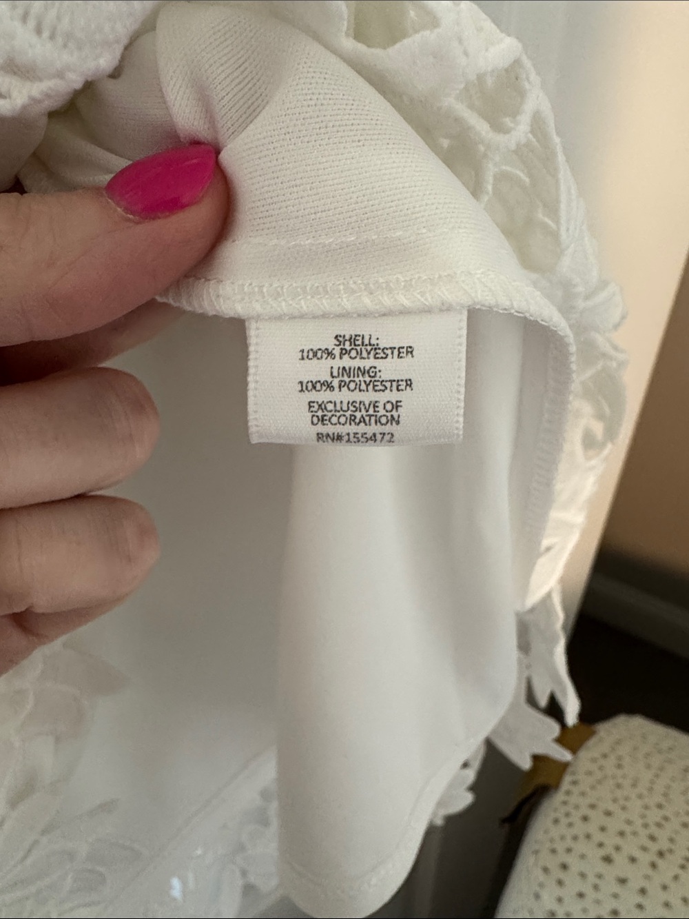 White Lace Strapless Sundress with Spaghetti Straps - Picture 4 of 5